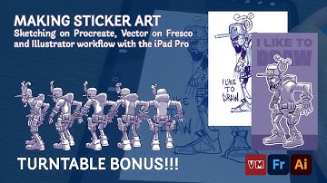 making stickers process with Procreate, Adobe Fresco and Illustrator