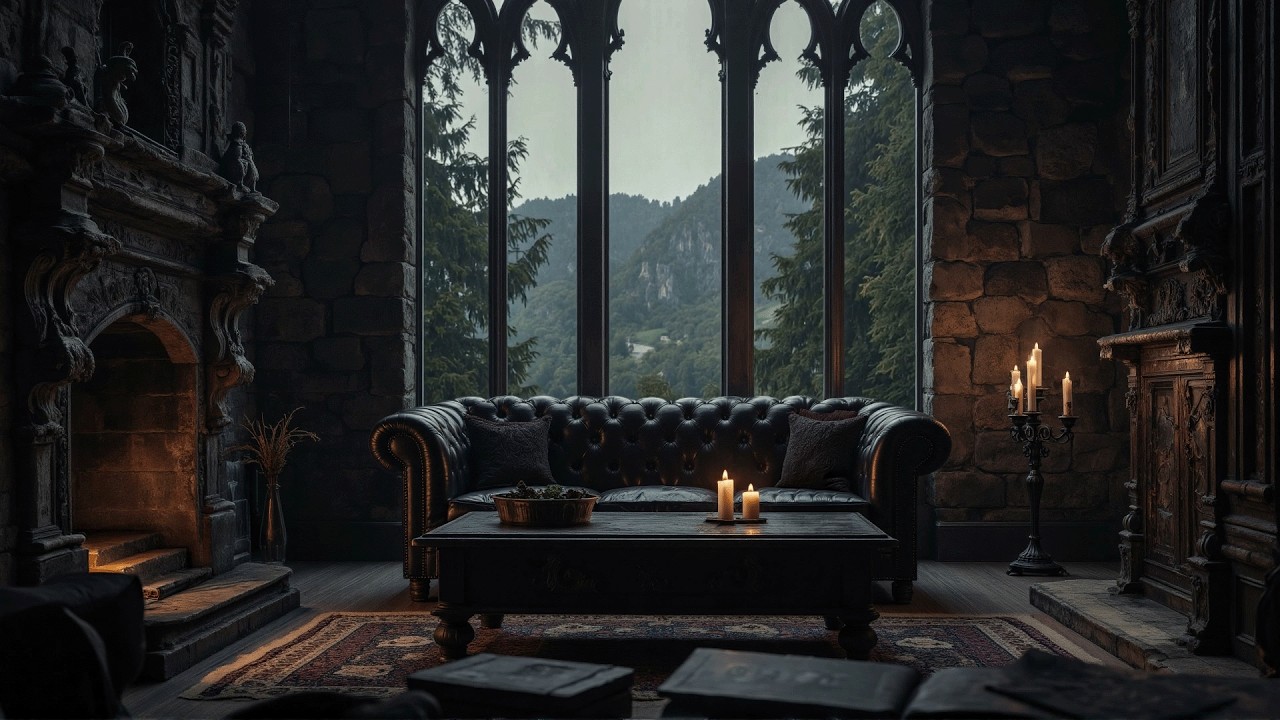 𝗦𝗶𝗹𝗲𝗻𝘁 𝗖𝗮𝗻𝗱𝗹𝗲𝘀 𝗶𝗻 𝗮 𝗚𝗼𝘁𝗵𝗶𝗰 𝗠𝗮𝗻𝗼𝗿 𝗟𝗼𝘂𝗻𝗴𝗲 | 𝗗𝗮𝗿𝗸 𝗔𝗰𝗮𝗱𝗲𝗺𝗶𝗮 𝗔𝗺𝗯𝗶𝗲𝗻𝗰𝗲 𝗳𝗼𝗿 𝗥𝗲𝗮𝗱𝗶𝗻𝗴, 𝗪𝗿𝗶𝘁𝗶𝗻𝗴