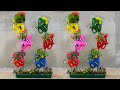 Make Amazing Vertical Flower Pots from Recycling Plastic Bottles for Small Garden