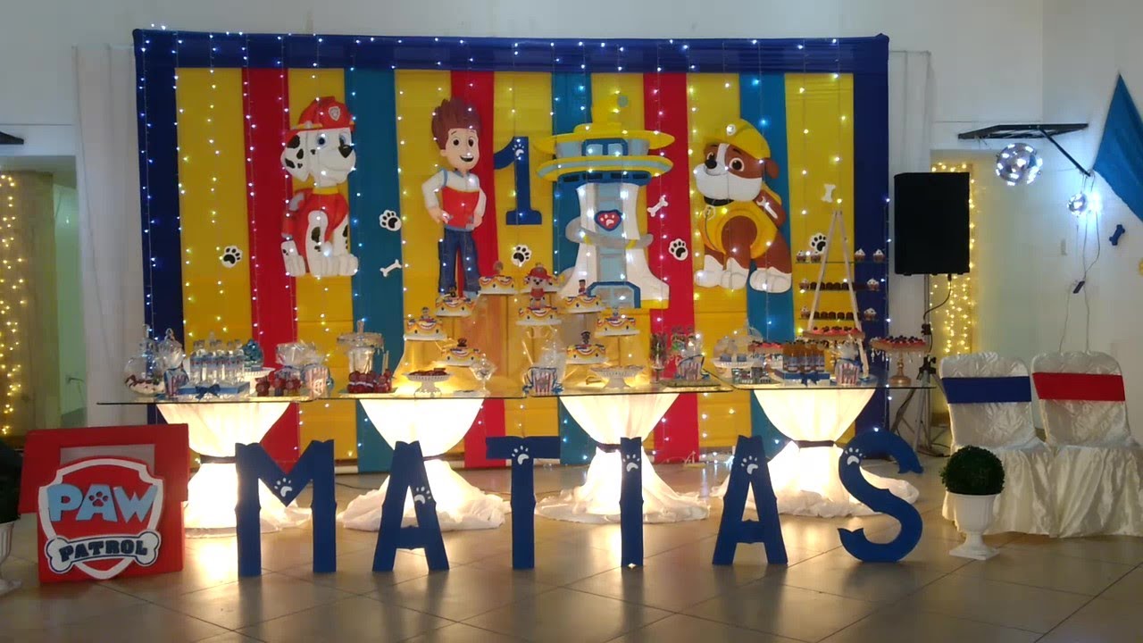 ✔DECORACIÓN DE MESA TEMÁTICA(PATRULLA CANINA)