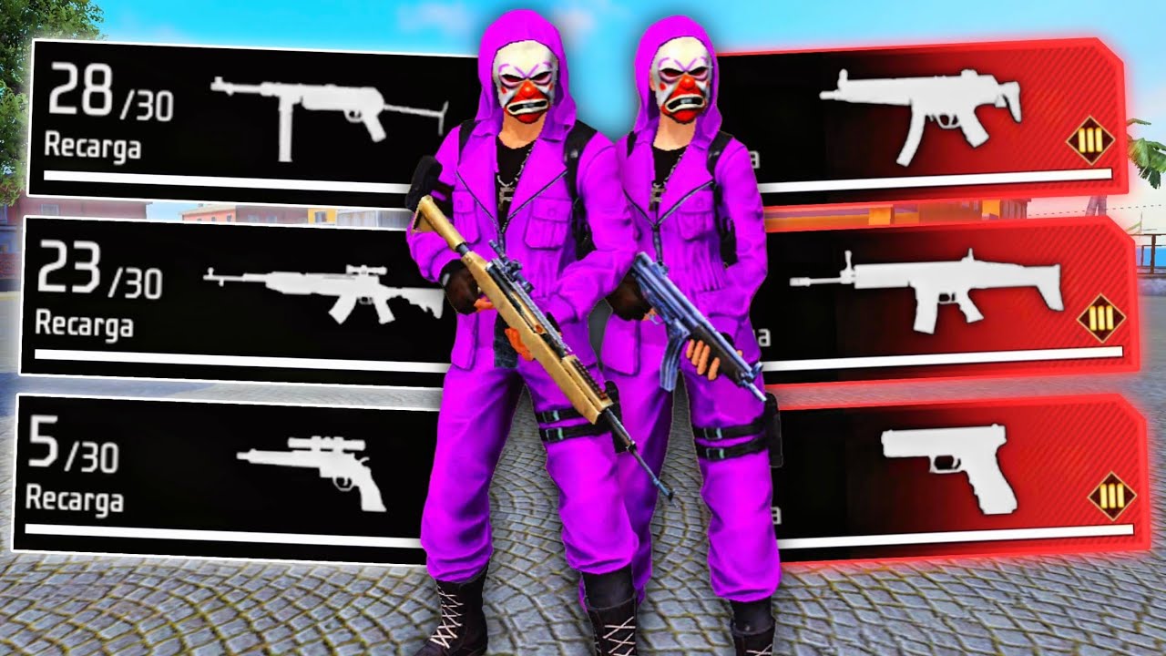 RETO: UNO USA ARMAS CON 3 CHIPS Y EL OTRO ARMAS SIN CHIPS 😰 FREE FIRE