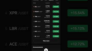 Btc,zk ,cel ,trb  lon cvx crypto coin on okx gaining rate 8/5/ 2024