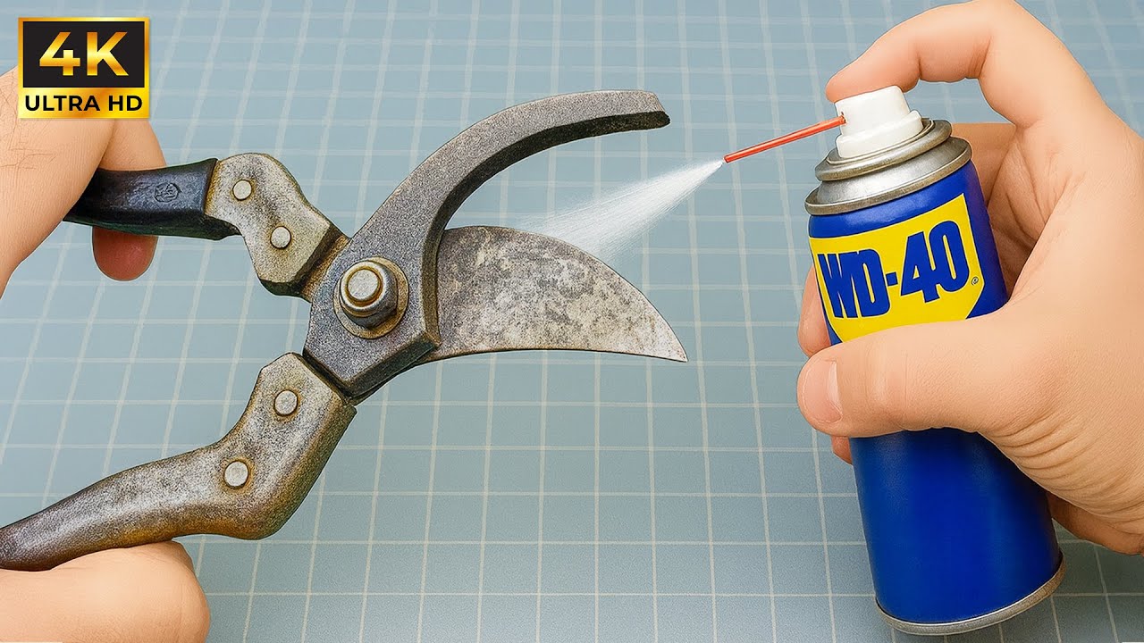 Почему я раньше этого не знал! Распылите WD-40 на старый секатор всего на 5 минут — настоящее чудо!