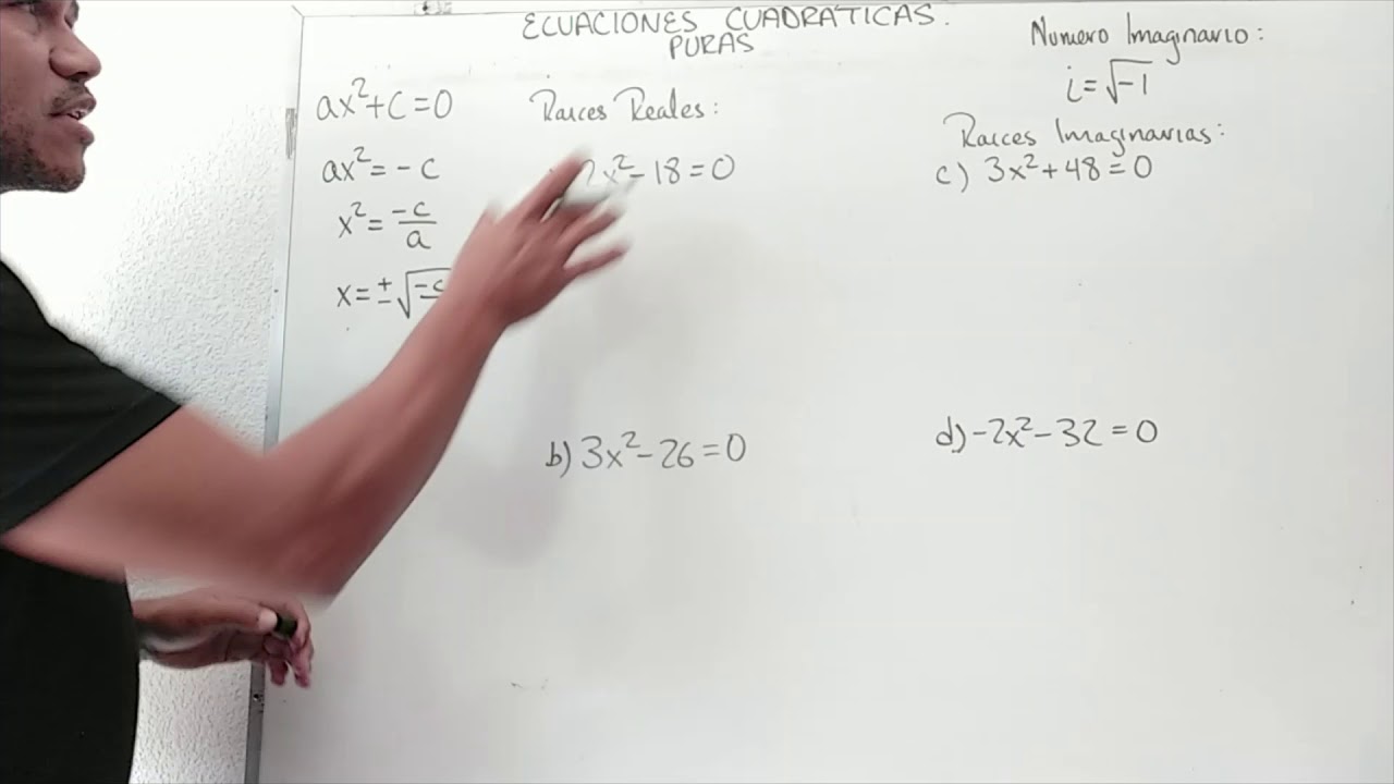Ecuaciones cuadráticas puras, forma ax2+bx=0 (clase
