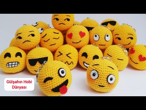 AMİGURUMİ EMOJİ ANAHTARLIK YAPIMI - Knitting Emoji Making - Do İt Yourself