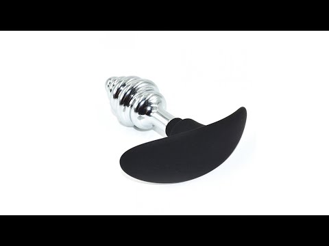 2000207009880 Серебряная ребристая анальная пробка / Silver Ribbed Wearing anal plug (Small)