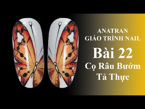 Giáo Trình Nail : Vẽ Cọ Râu Bướm Tả Thực Bài 22