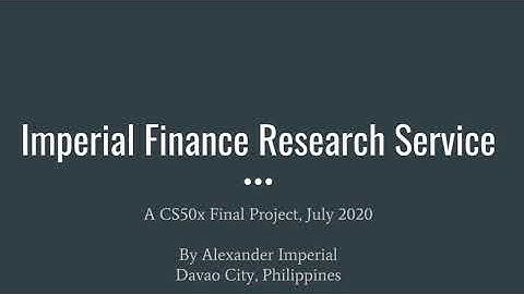 Finance Research Web App - a CS50x Final Project