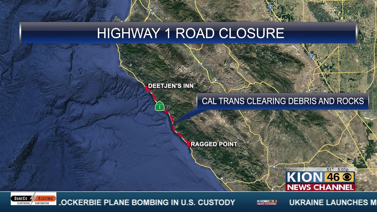 Highway 1 Closure Shortened from Deetjen’s Inn to Ragged Point YouTube