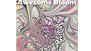 (1514) Awesome, Modified Bloom Technique, Meeden Pastels, Acrylic Paint Pouring, Fluid Art