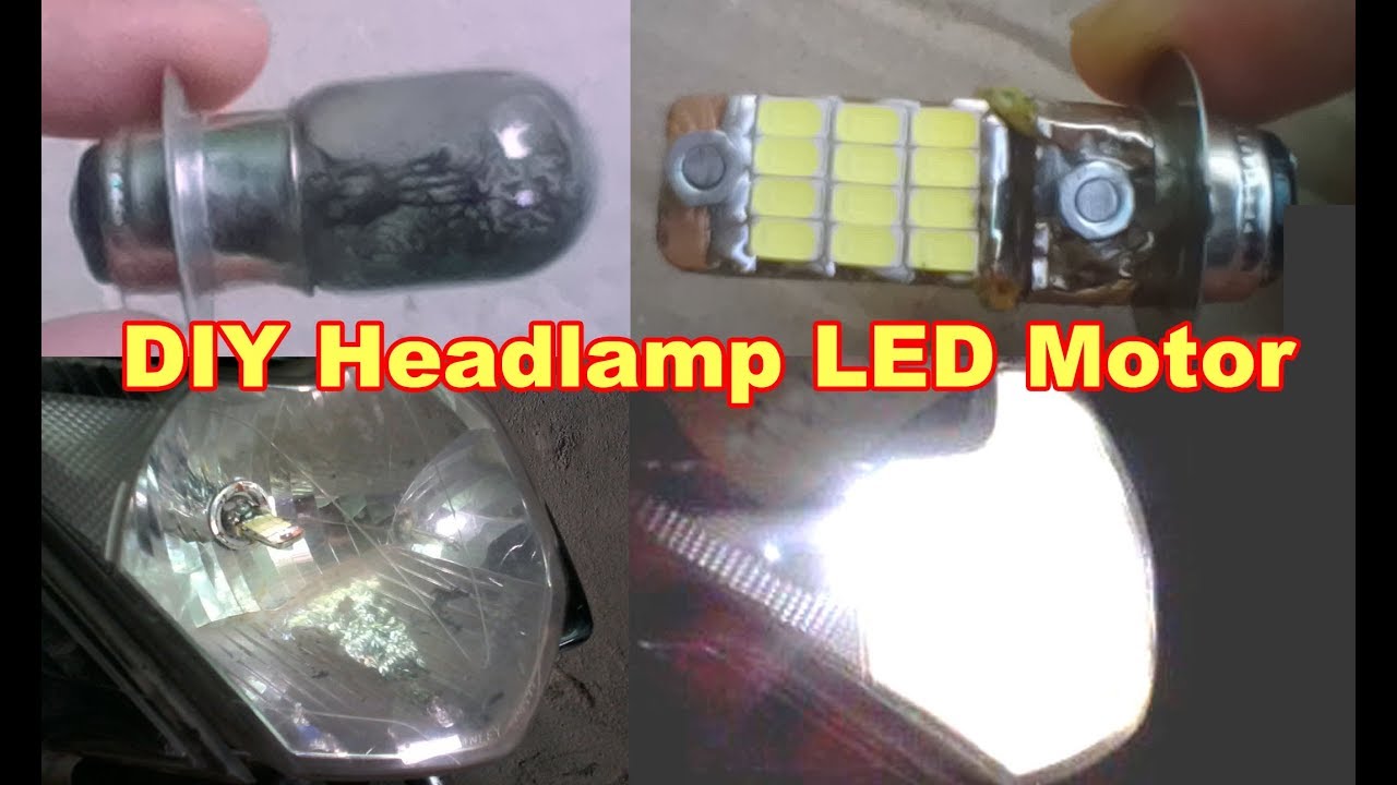 Cara Membuat Led Motor Lampu Depan Pakai Bekas Bohlam Motor Youtube