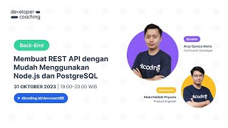 Dicoding Developer Coaching #109: Back-End | Membuat REST API Menggunakan Node.js dan PostgreSQL