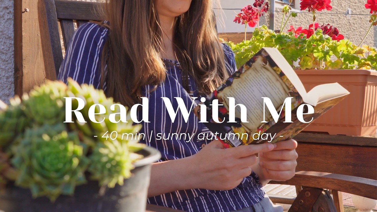 Reading on a Sunny Autumn Day 🌤️🍂 | 40 min real-time, city background noise, no music