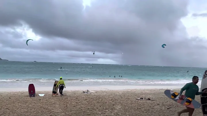 Kite surfing at Kailua beach on Oahu - what a cool thing - by Dan Gritsko