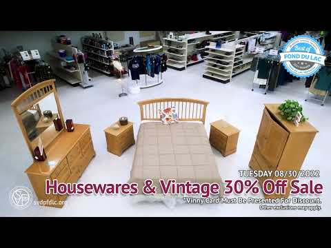 SVDP Fond du Lac: Housewares & Vintage 30% Off Sale (08/30/22)