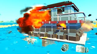 This Water Fortress With Turrets Was Actually a Bad Idea - Scrap Mechanic Gameplay