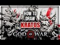EPIC Kratos God of War Art - How to Draw Kratos - Step by Step Drawing Tutorial