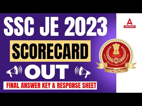 SSC JE 2023 Score card Out ! Final Answer Key & Response Sheet