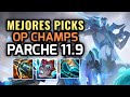 MEJORES PICKS Y CAMPEONES OP - PARCHE 11.9 League of Legends 2021 - OP Champs LOL Temporada 11