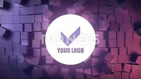Royalty Free | After Effects Template | Break Cubes Wall Logo Reveal