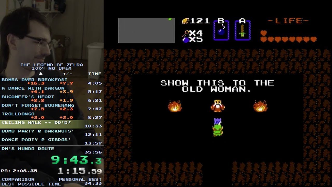 The Legend of Zelda 100 No Up&A speedrun world's record (former