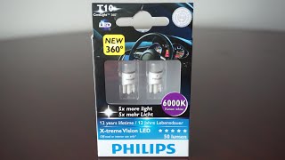 X treme Vision LED 1W 12V W5W 6000K Paquet double, Philips