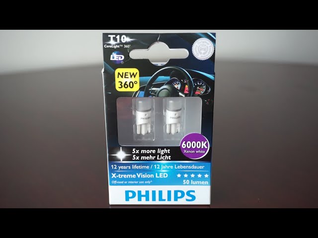 Philips X-tremeVision LED T10 w5w 4000k vs 6000k vs 8000k 