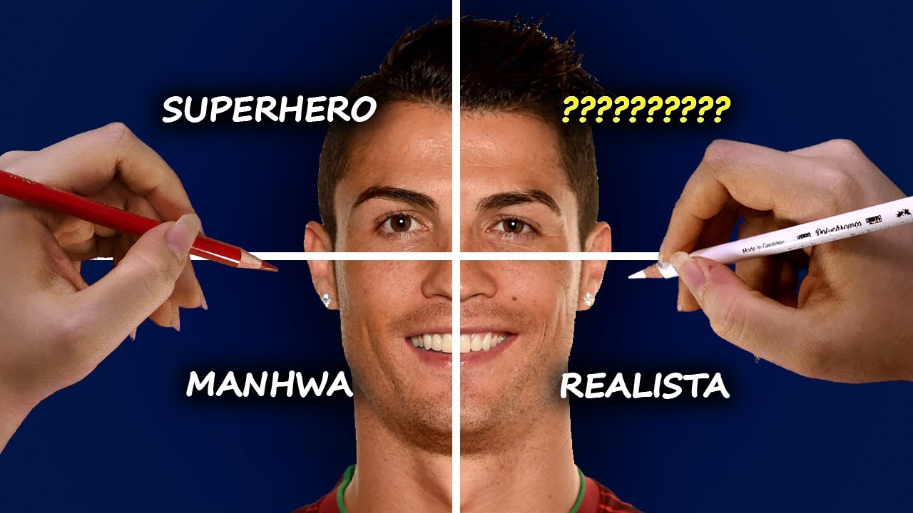 Desenhei o CR7 em 4 ESTILOS DE ARTE 🤯