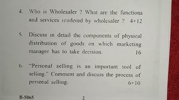 PRINCIPAL OF MARKETING । BCOM 5TH SEMESTER QUESTION PAPERS । CDLU 2015