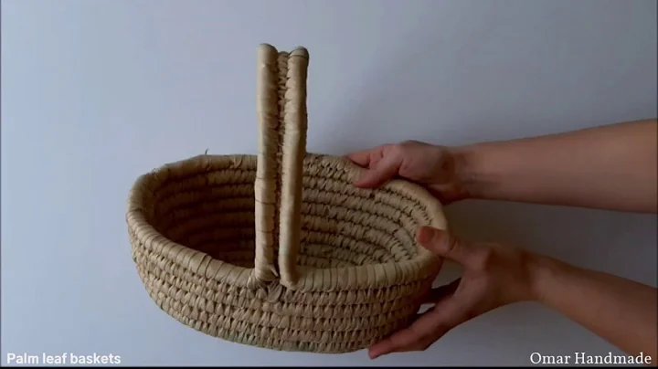 Woven Basket with handle from Palm leaves
