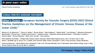 [TH] ESVS 2022 Chronic Venous Disease for Residents - FB: Happy Friday Knight