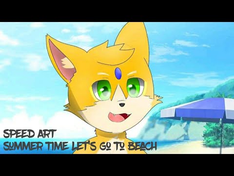 Summer Time Let's Go To Beach - Speed Art IbisPaint Indonesia - YouTube