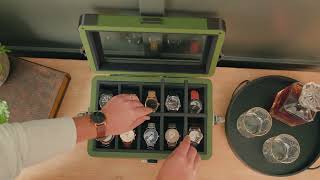 Military 10 Slot Watch Box Case Organizer for Men