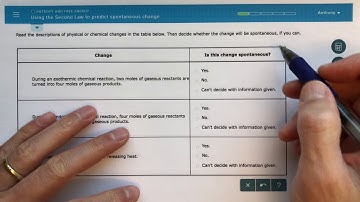 ALEKS - Using the Second Law to Predict Spontaneous Change