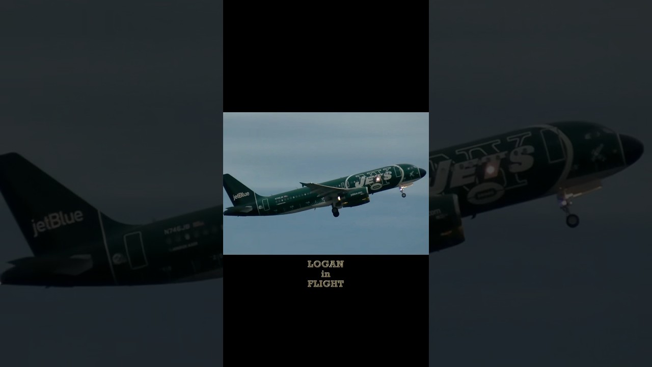 JetBlue NY Jets Special Livery Takes Off from Logan Airport! 🛫💚
