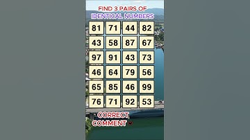Find 3 pairs of identical numbers /Dementia Prevention Quizzes/Dementia Tests. No.5