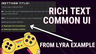 Using Common Rich Text in Unreal Engine