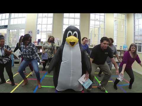 Penguin Does Git Up Challenge Dance for Winter Reading Challenge #GitUpChallenge #WinterRead2020