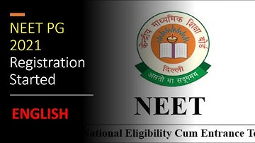 NEET PG 2021 Registration Started - English | Details | Process | neet latest news update