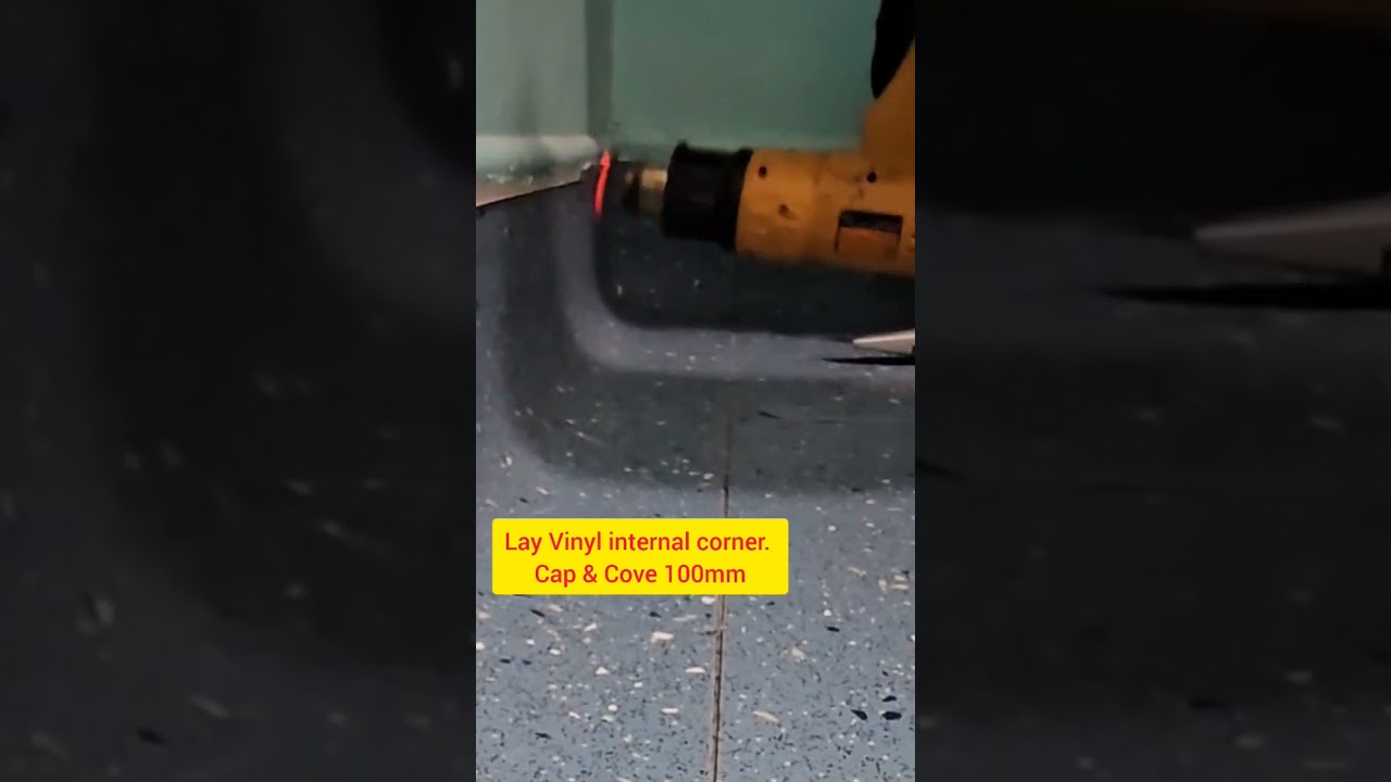 Lay vinyl in internal corner. Cap & Cove installation of Lino..طریق فرش پلاستیکی در روی دیوار