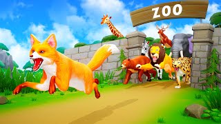 Zoo Animals vs the Food-Stealing Fox | Funny Animal Encounters | Funny Animals Comedy Cartoons