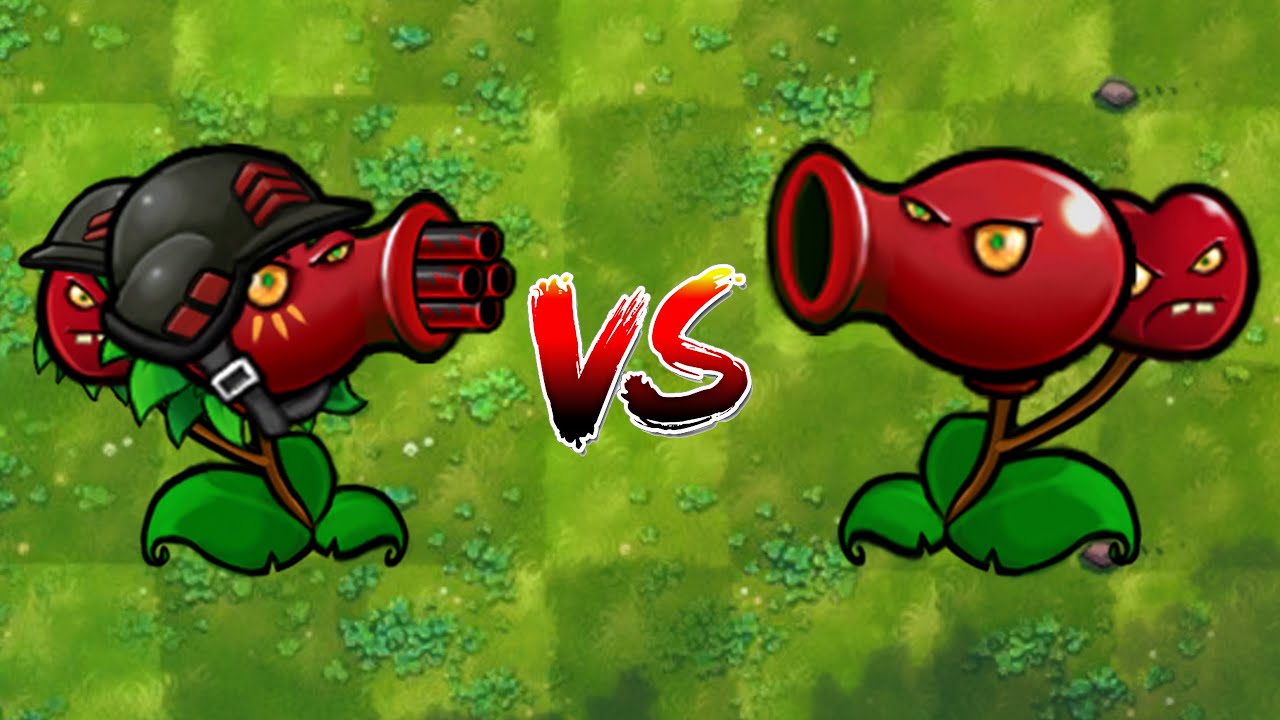 PvZ 1 Fusion! Ultimate Cherry Mega Gatlling pea vs Four Cherry Peashooter - Who Will Win?