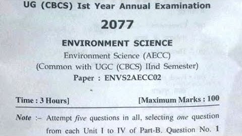 ENVIRONMENT SCIENCE Paper: ENVS2AECC02 || HPU Question paper