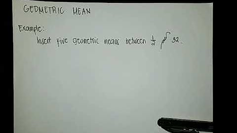 Geometric Mean Tutorial
