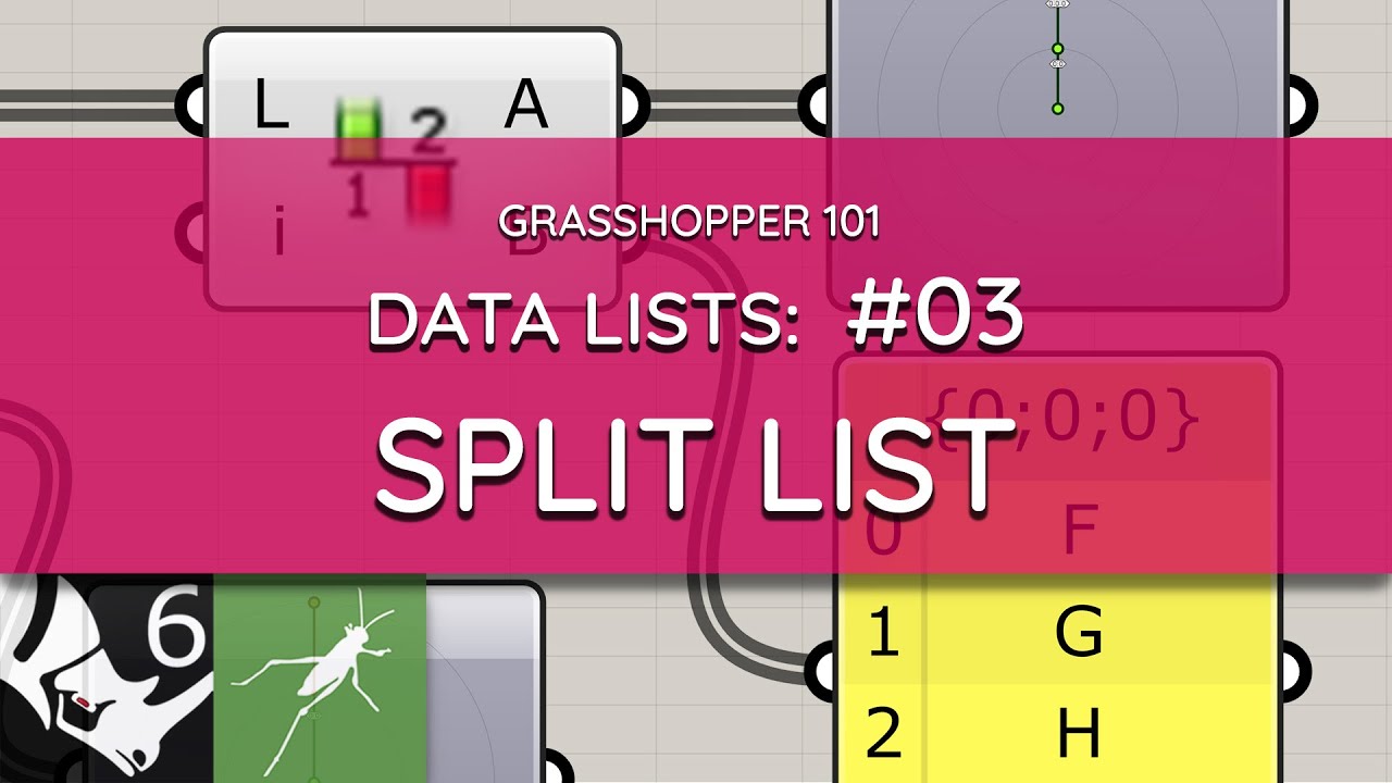 Grasshopper 101: Data Lists | #03 Split List Component - YouTube Grasshopper 101: Data Lists | #03 Split List Component - Youtube
