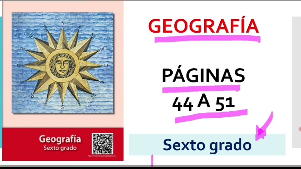LIBRO DE GEOGRAFÍA SEXTO GRADO PÁGS 44 A 51 "COMPONENTES NATURALES DE