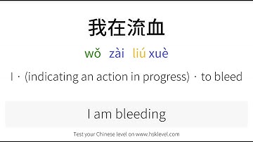 Learn Chinese with sentences: 我在流血 (Beginner level)
