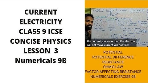 Current Electricity Class 9 icse, concise physics, selina | Numericals on current electricity