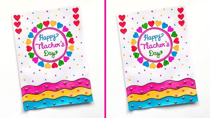 Easy White Paper Teachers day Greeting Card | Teachers day card | Special Teachers day card - YouTube for Free Printable Teachers Day Card