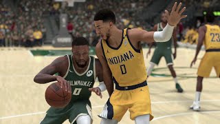 Milwaukee Bucks vs Indiana Pacers - NBA Playoffs 2024 Game 2 Full Game Highlights (NBA 2K24 Sim)